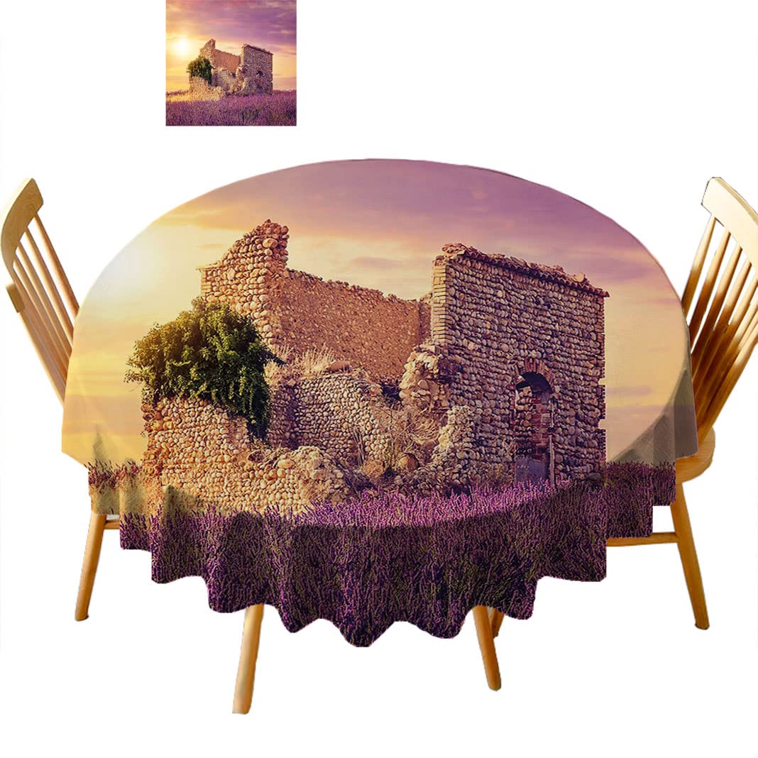 Round Tablecloth 54 Inch - Premium Fabric Dining Table Cover for Restaurants, Parties & Home Decor - B30IL Washable & Wrinkle-Resistant