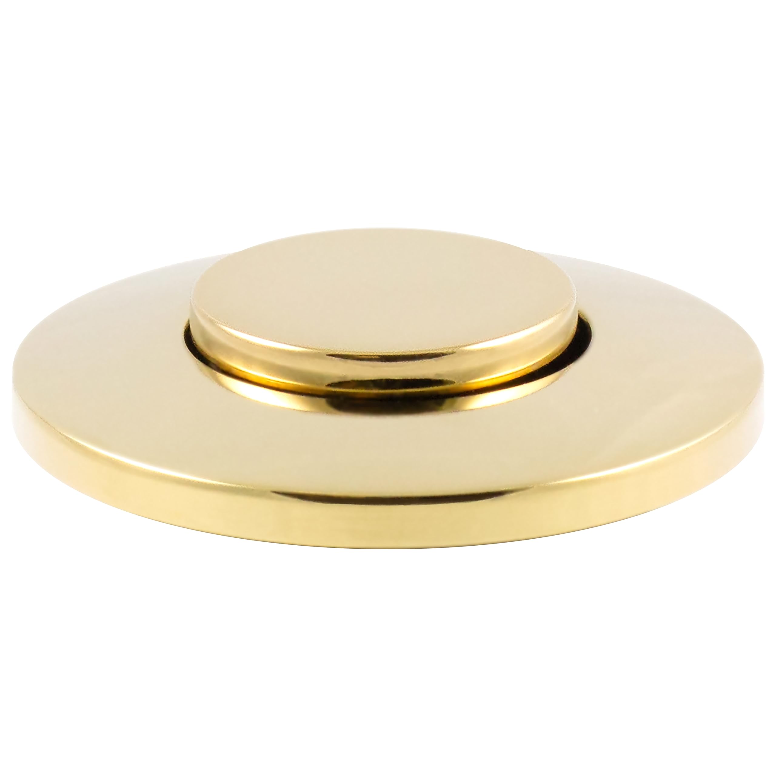 Westbrass ASB-B3-01 Polished Brass Sink Top Waste Disposal Air Switch Trim with Flush Button - Replacement Part for Kitchen Sink Garbage Disposal System - Perfect for Home Kitchen, RV, and Commercial Use