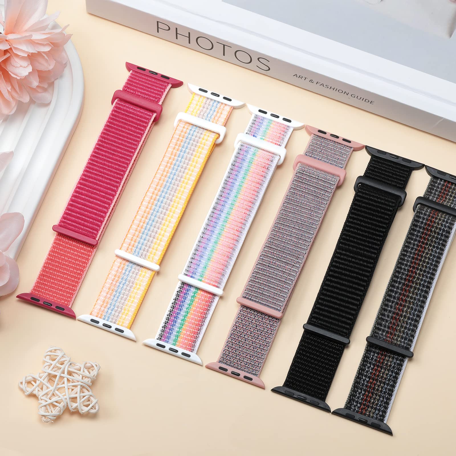 Yoohoo Upgraded Soft Nylon Replacement Watch Band Compatible with Apple Watch 38mm 40mm 41mm 42mm (Series 10/9/8/7/6/5/4/3/2/1/SE) - Dark Olive Strap for Women & Men | Perfect for Workout, Running, Hiking & Daily Wear