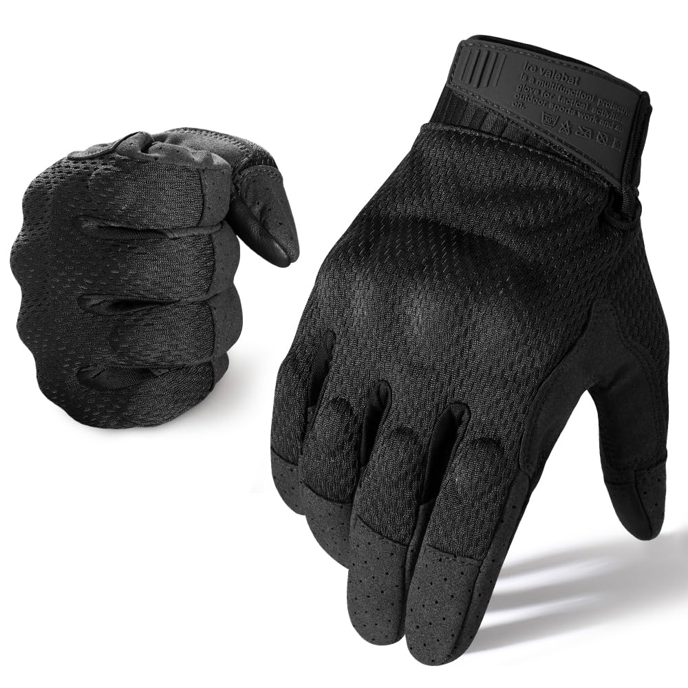 AXBXCX Upgraded Tactical Gloves for Men - Camouflage Breathable Summer Touchscreen Full Finger Work Gloves for Outdoor Sports, Shooting, Cycling & Motorcycle Riding
