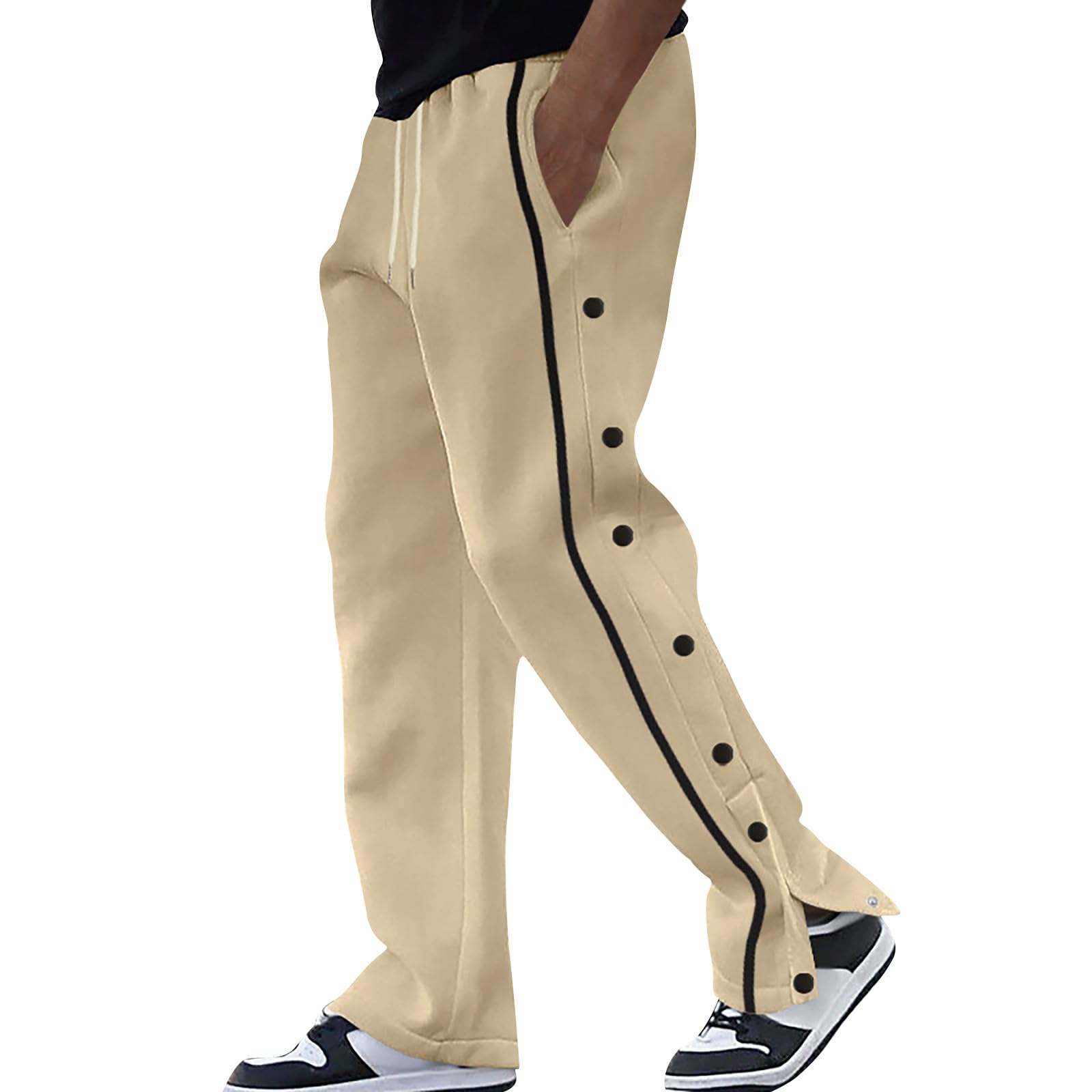 **Men's Drawstring Sweatpants - Athletic Jogging Pants with Wide Leg & Open Bottom for Casual, Lounge & Workout | Comfortable & Stylish**    *(Use for: Running, Gym, Yoga, Lounging at Home, Streetwear Fashion)*