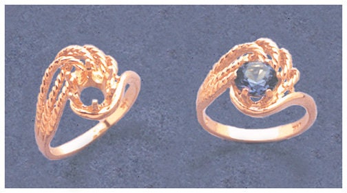 Sterling Silver or 14K Gold 4-6mm Round Women's Rope Swirl Pre-Notched Blank Ring Size 6-8 (Setting 163/263 & 143/263) - Perfect for Jewelry Making, DIY Crafts, and Gift Giving