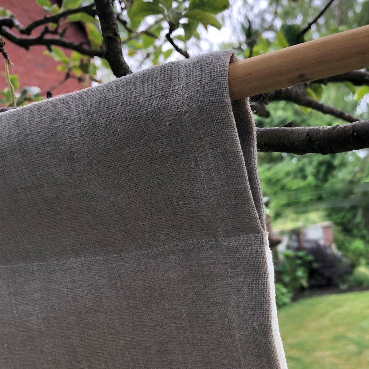 Personalized Monogram Linen Window Valance Curtain - Natural Home Decor for Living Room, Bedroom & Kitchen