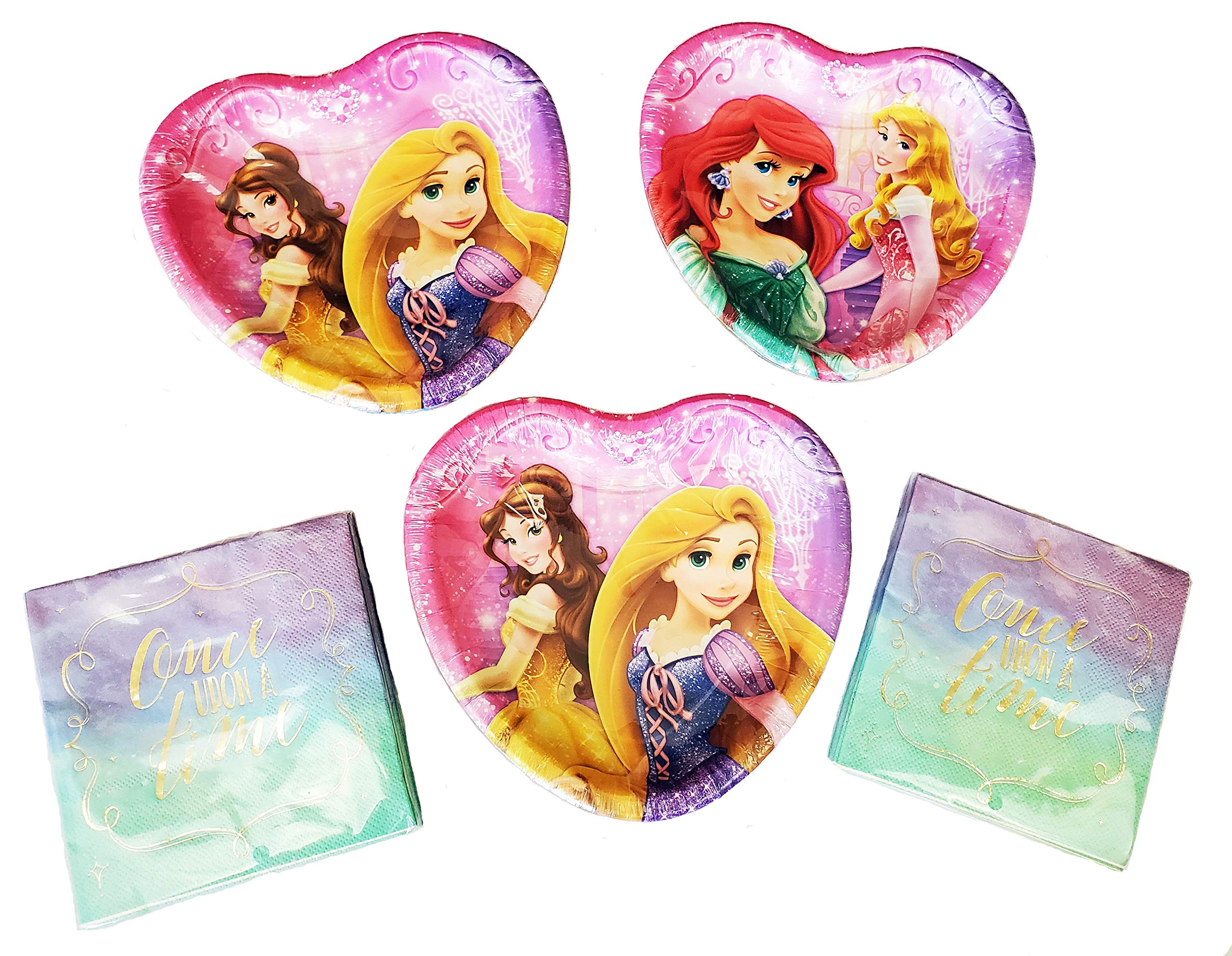 Disney Princess Party Supplies - 24 Dessert Plates & 32 Beverage Napkins Set (5-Pack) | Perfect for Birthday Parties, Baby Showers & Themed Celebrations