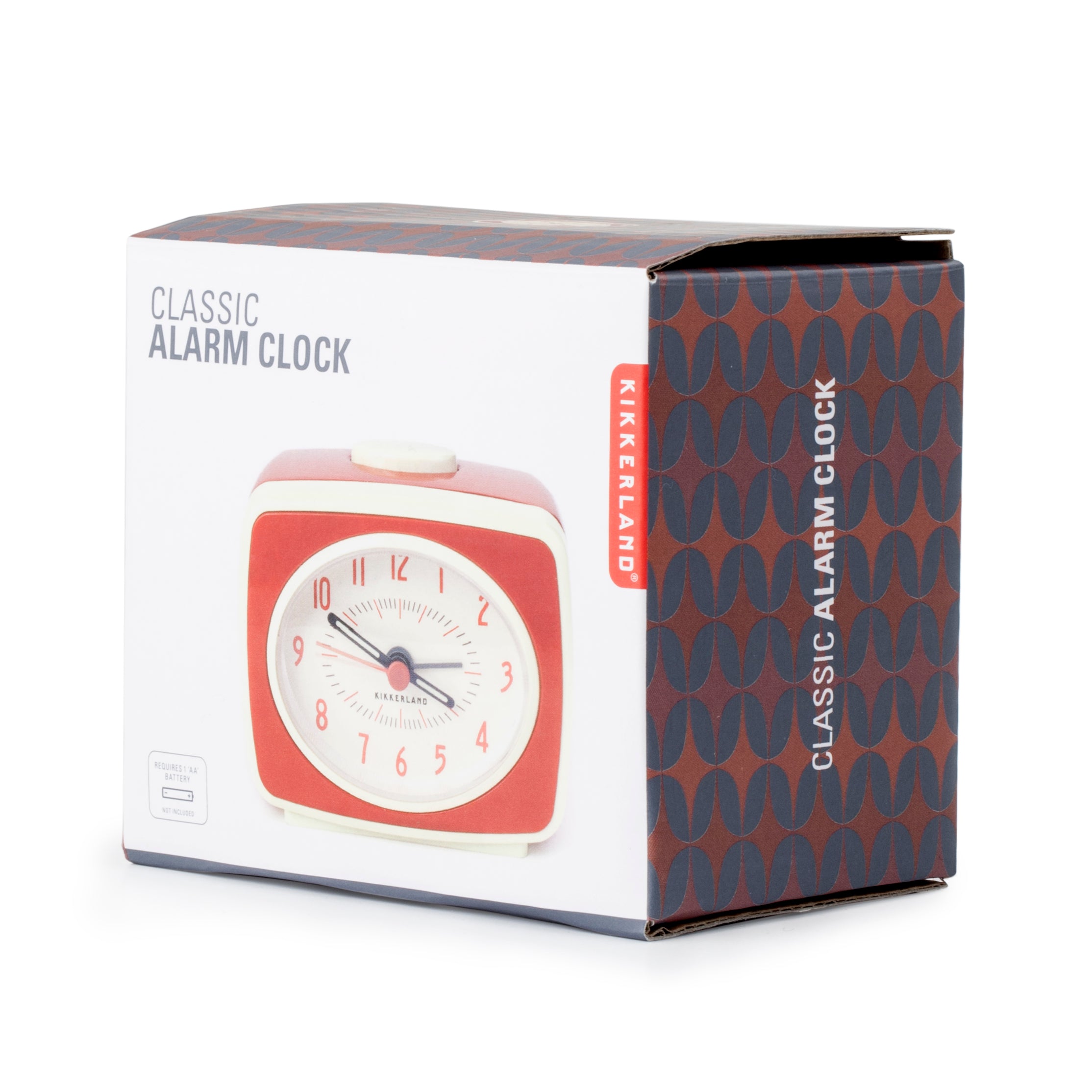 Vintage Red Alarm Clock - Loud Ringing, Battery Operated, Easy to Read Numbers - Perfect for Bedroom, Office, and Travel