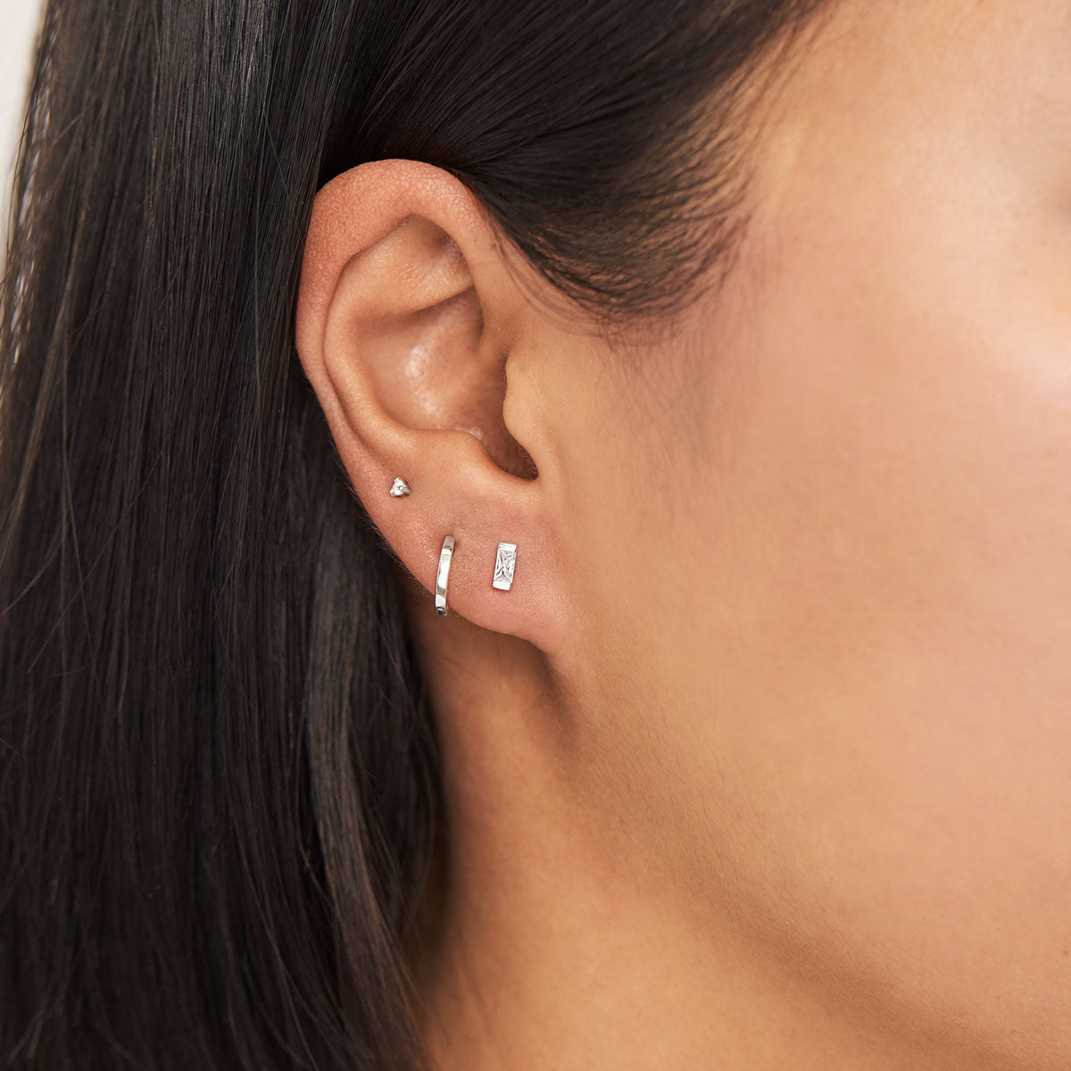 Lumen Baguette Studs Earrings for Women - 14K Gold Plated Cubic Zirconia Earrings | Perfect for Parties, Weddings & Everyday Elegance