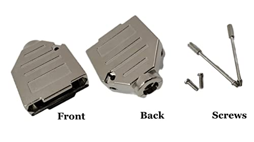 Premium DB15 Male Crimp Kit - No Ear, Full Profile, Deluxe Metal Hood Connector for Electronics (Perfect for Computer Networking, Audio/Video Installations & Industrial Applications)