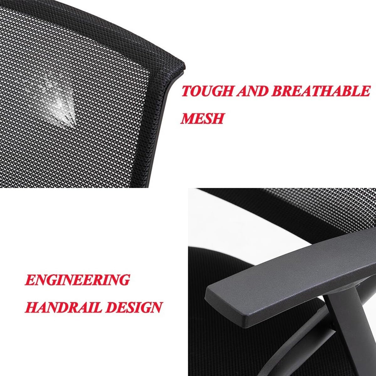 Ergonomic Folding Desk Chair for Small Spaces - Adjustable Mesh Office Chair with Steel Frame, Armrests, Writing Board & Cup Holder - Perfect for Home Office, Study & Student Use (Orange)