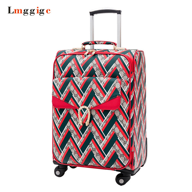 16 Inch Rolling Luggage - PU Leather Carry On Suitcase for Women, Lightweight Cabin Size Travel Bag with Spinner Wheels | Perfect for Air Travel, Business Trips & Weekend Getaways