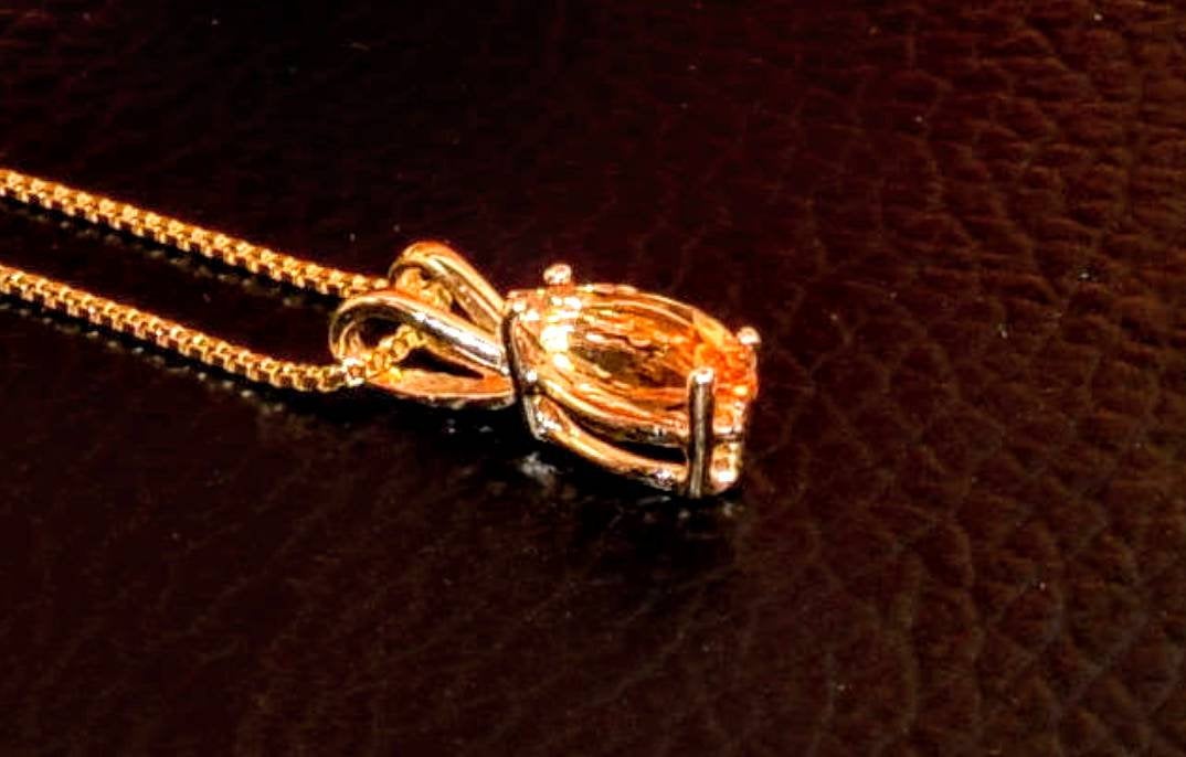 Natural Golden Citrine Pendant Necklace - Solid Sterling Silver or 14K Yellow/White/Rose Gold - 8x4mm to 14x7mm Marquise Cut - Handcrafted Custom Jewelry for Birthdays, Anniversaries & Special Occasions