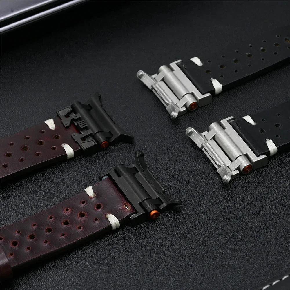 Premium Galaxy Ultra Leather Band for Smartwatches - Durable & Stylish Watch Strap for Apple Watch, Samsung Galaxy, Fitbit - Perfect for Workouts, Office & Casual Wear