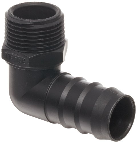 Tefen Polypropylene 90 Degree Elbow Hose Fitting - 20mm OD x 1/2