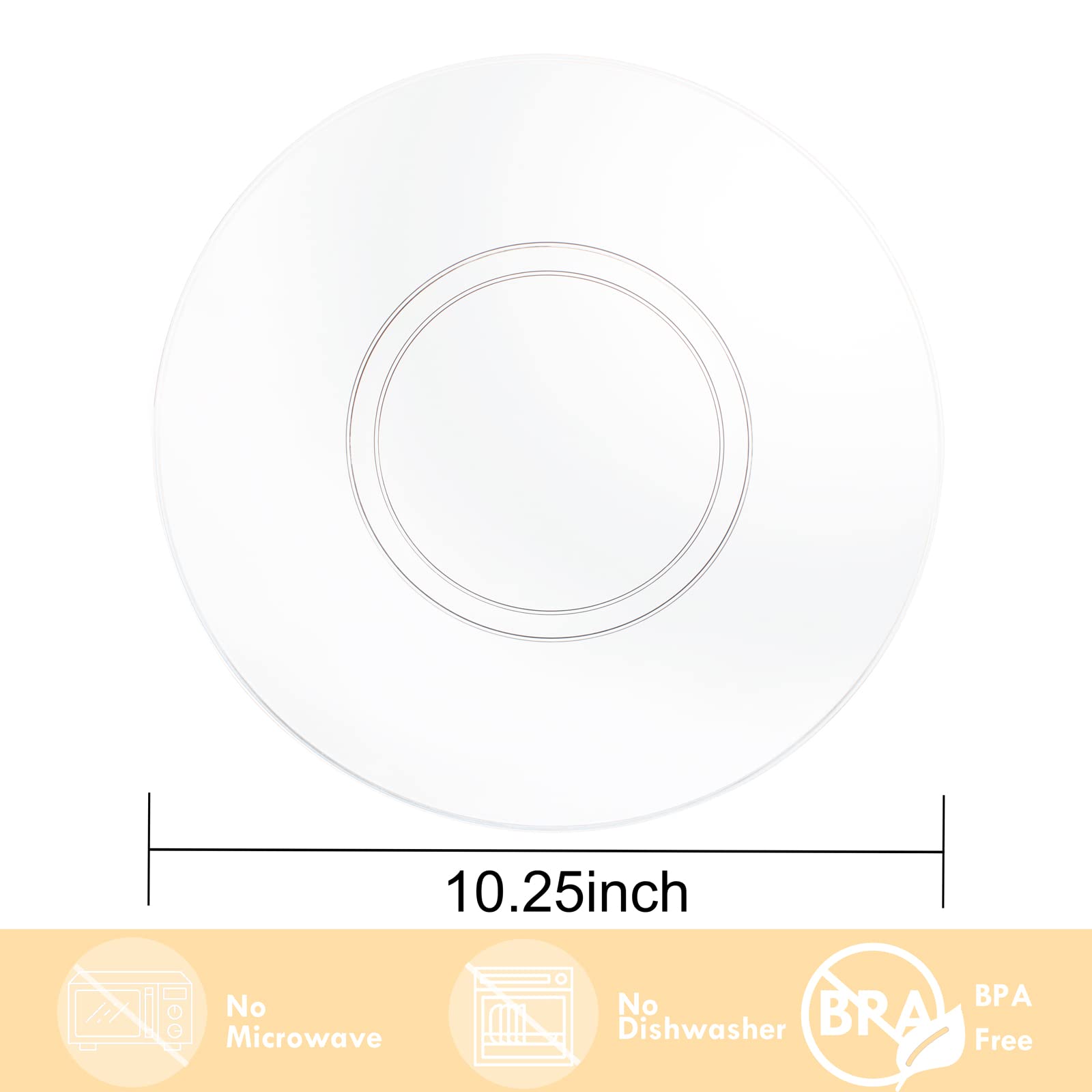 Hioasis 100-Pack 10.25 Inch Clear Plastic Plates - Elegant Disposable Dinner Plates for Weddings, Parties, Catering & Events - Shatterproof & Stylish Tableware for Any Occasion