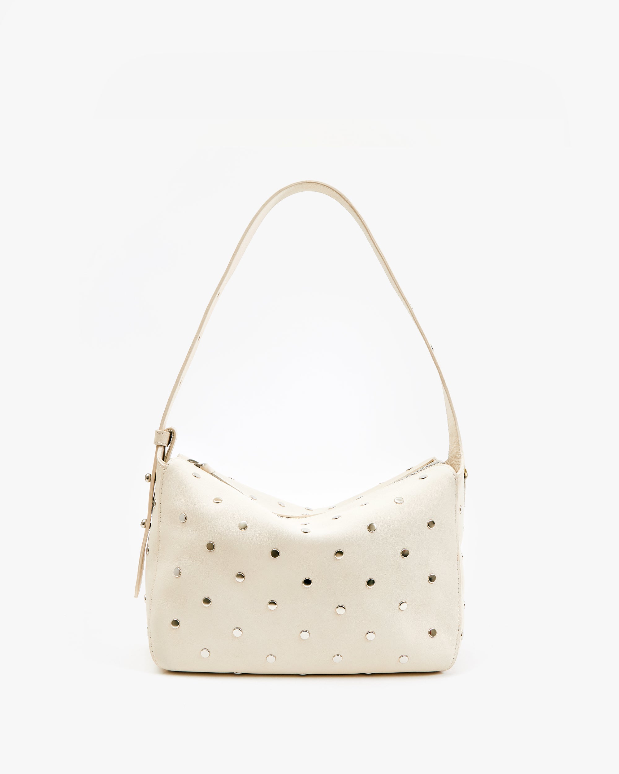 Fleurine Smooth Leather Handbag with Studs - Stylish Women's Crossbody Bag for Work, Travel & Evening Out