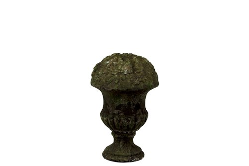 Vintage Green Stoneware Fruit Urn with Moss Finish - Handcrafted Ceramic Planter for Home Decor, Garden Centerpiece, or Wedding Floral Arrangement