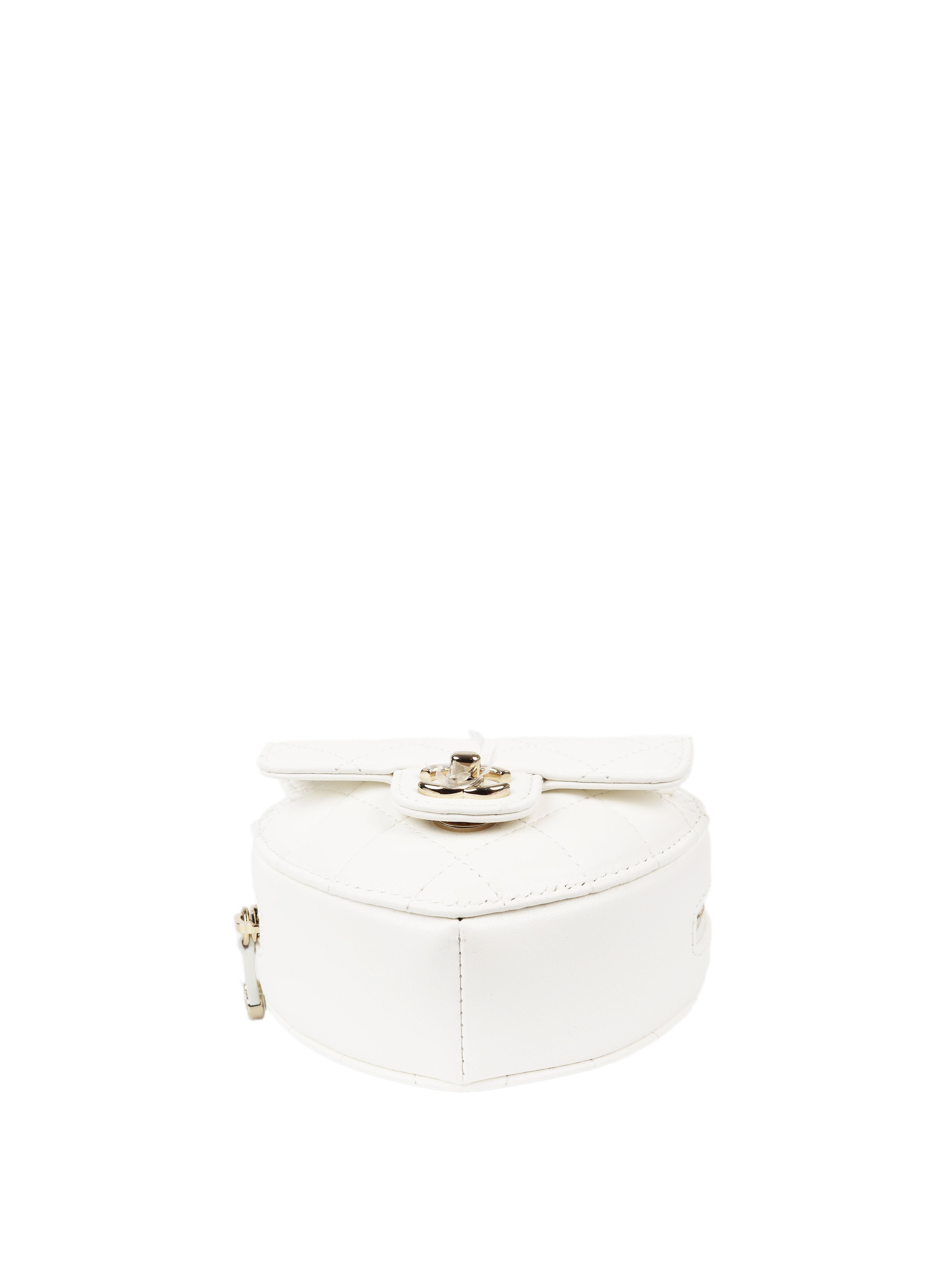 Chanel 22S White Heart Belt Bag with Light Gold Hardware - Elegant Crossbody Bag for Women, Perfect for Date Night, Parties & Special Occasions