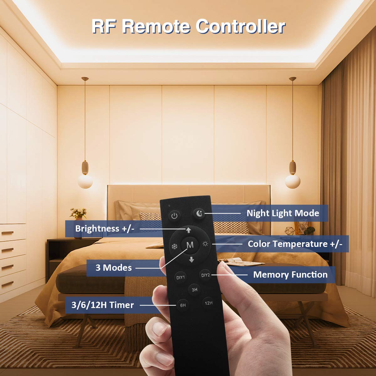 52.5ft LED Strip Lights 24V Dimmable 3000K-6000K Color Changing, Flexible 2835 LED Tape with Remote Control - Perfect for Kitchen Under Cabinet, Mirror Room, Indoor Home Lighting (Daylight & Warm White)