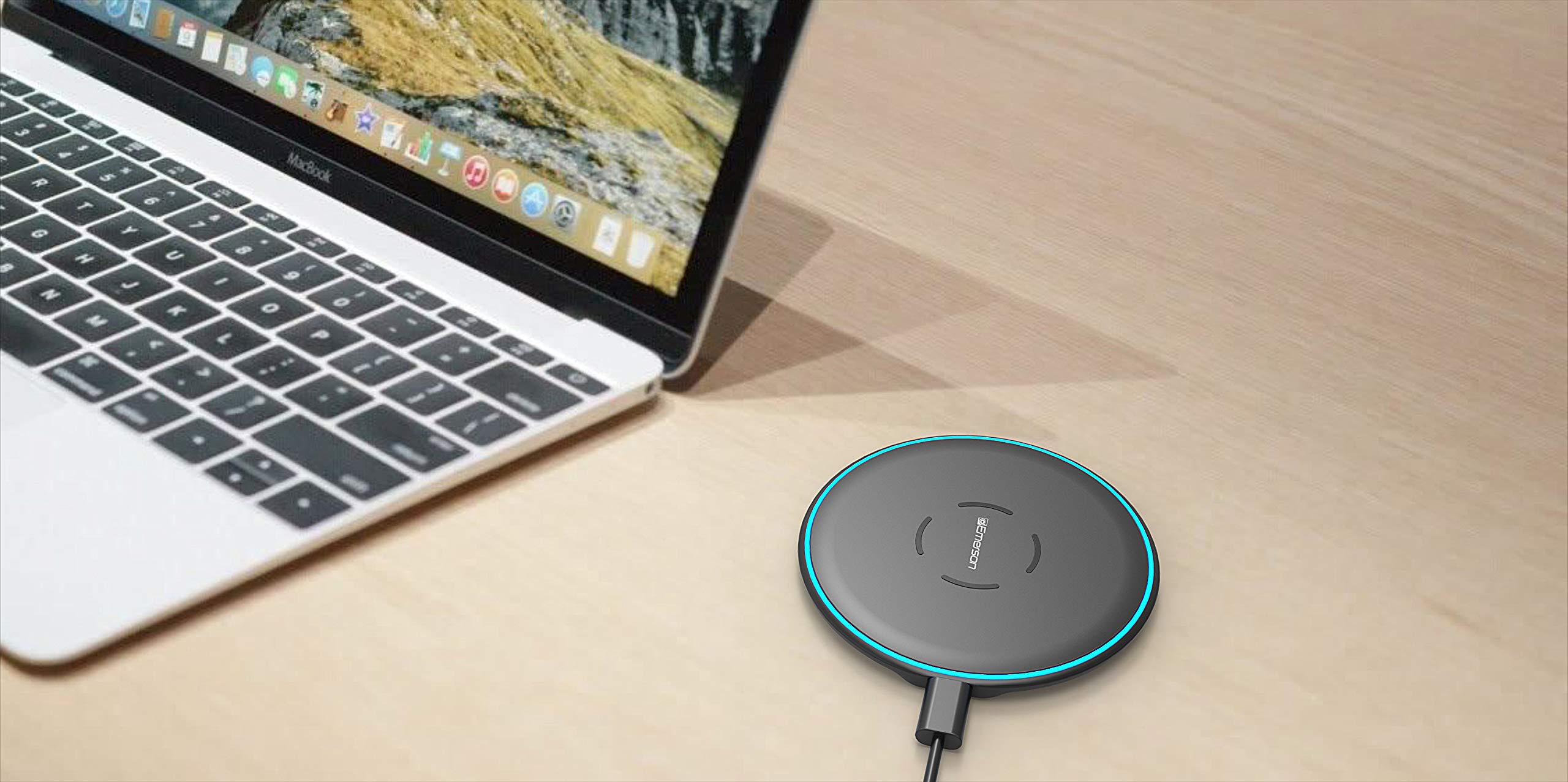 Emerson ER-WC200 10W Fast Wireless Charger - Compatible with iPhone Xs MAX/XR/XS/X/8/8 Plus, Samsung Galaxy S10/S10 Plus/S10E/S9 & All Qi-Enabled Phones | Quick Charging Pad for Home, Office & Travel