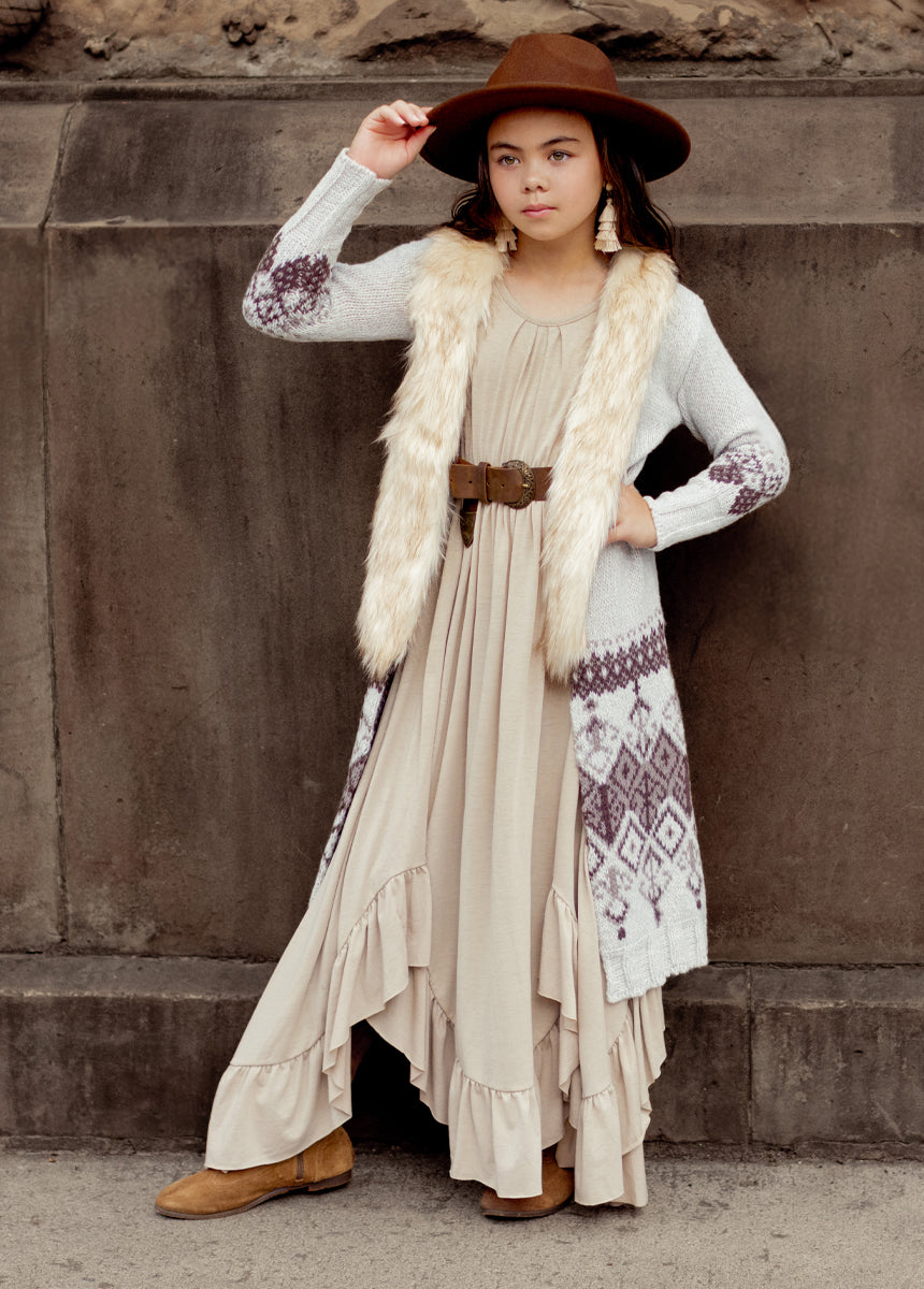 Braelyn Dress in Light Taupe - Women's Elegant Casual Midi Dress for Summer, Office & Special Occasions