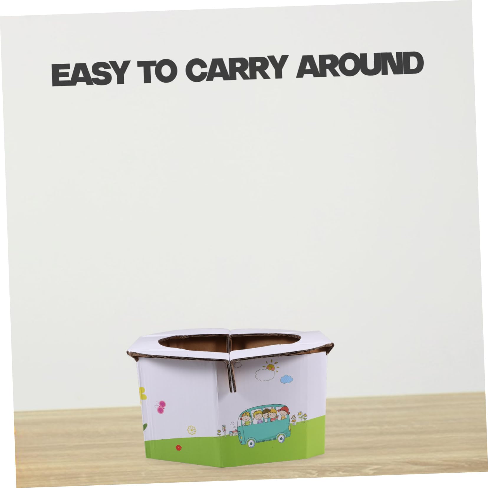 5-Piece Portable Folding Toilet Seat Commode - Lightweight White Plastic Travel Potty for Camping, Hiking & Emergency Use