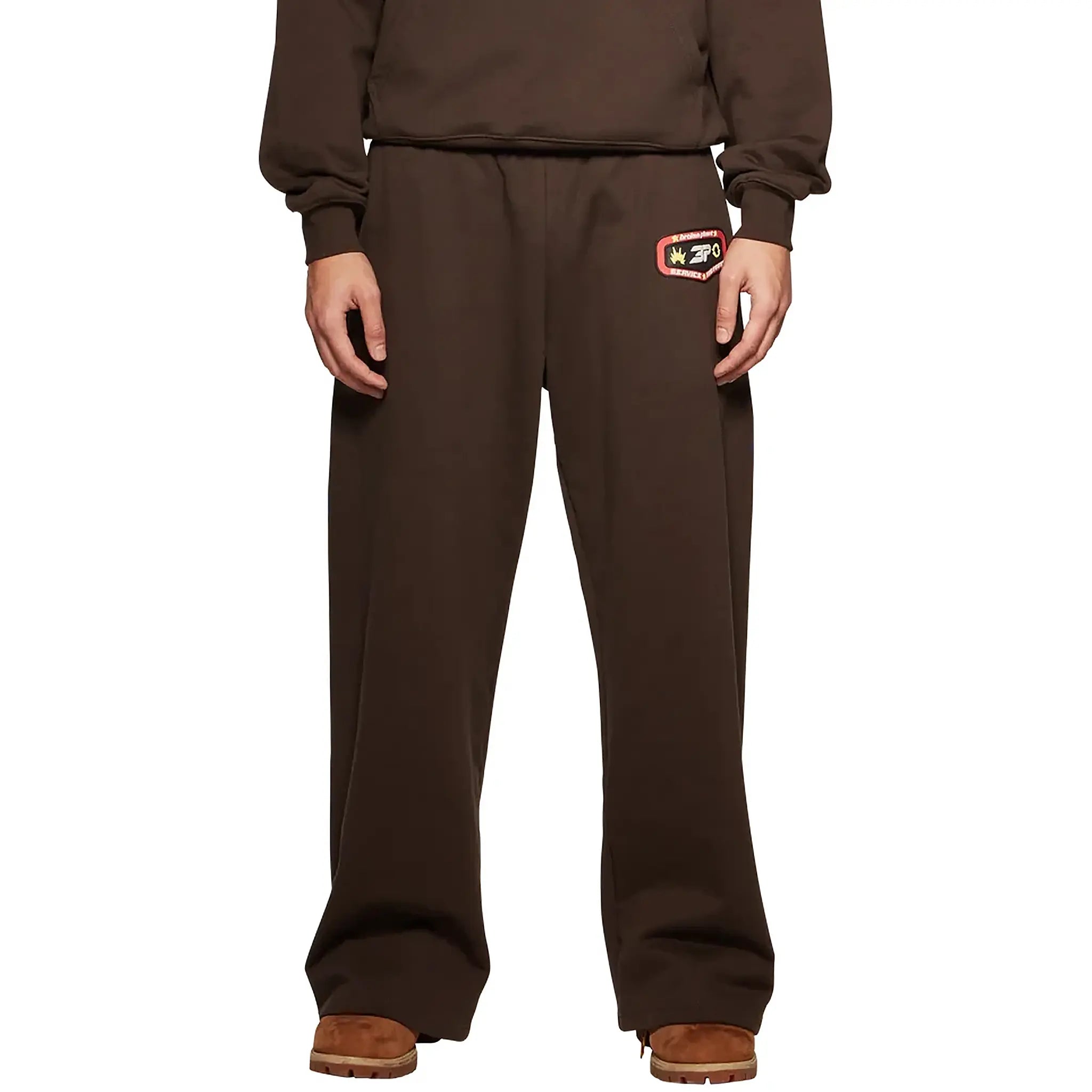 Broken Planet Wide Leg Out of Service Mocha Brown Sweatpants - Women's High Waist Lounge Pants for Yoga, Running & Casual Wear