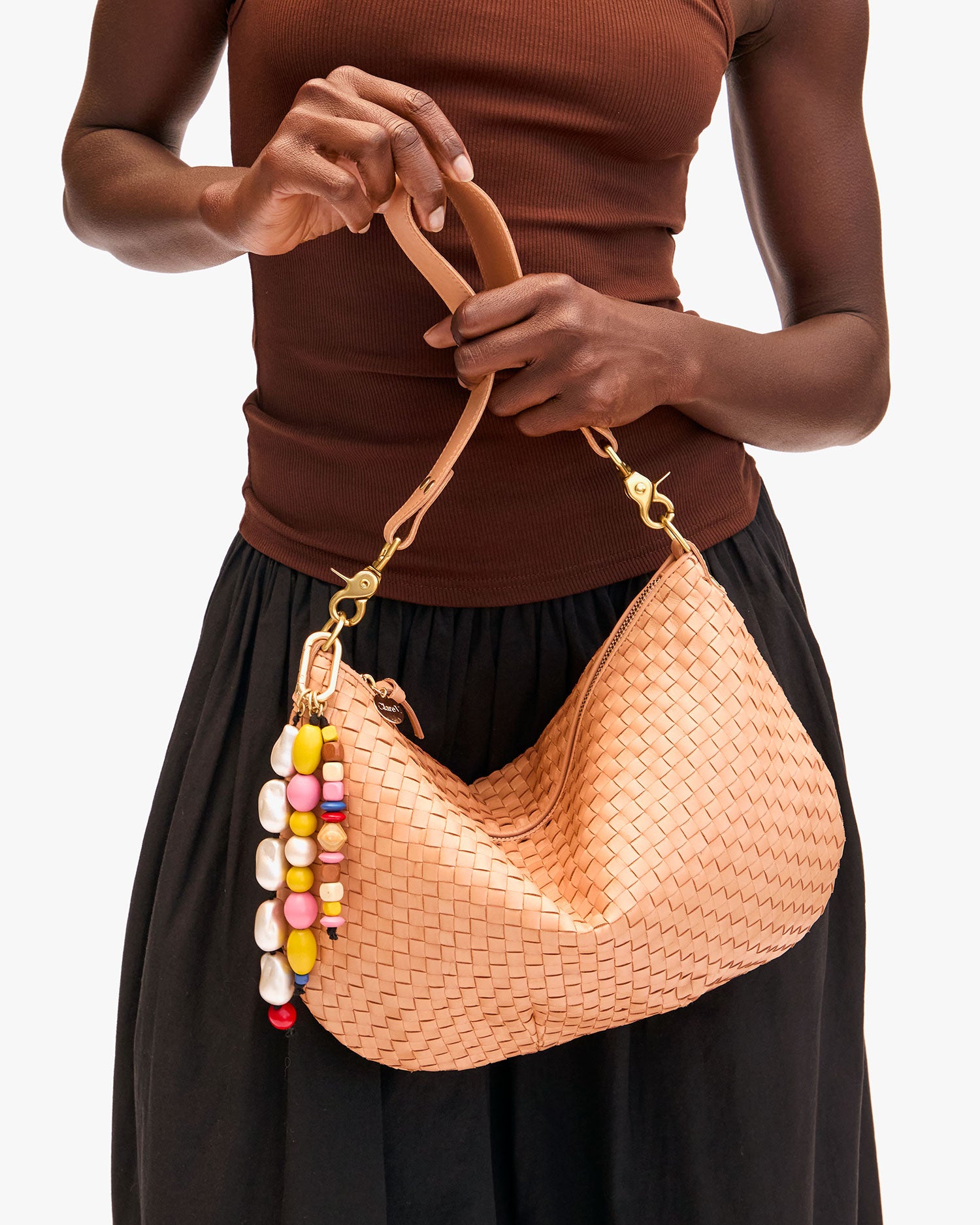 Moyen Messenger Bag - Stylish Bisque Woven Checker Pattern Crossbody Purse for Women | Perfect for Work, Travel & Everyday Use