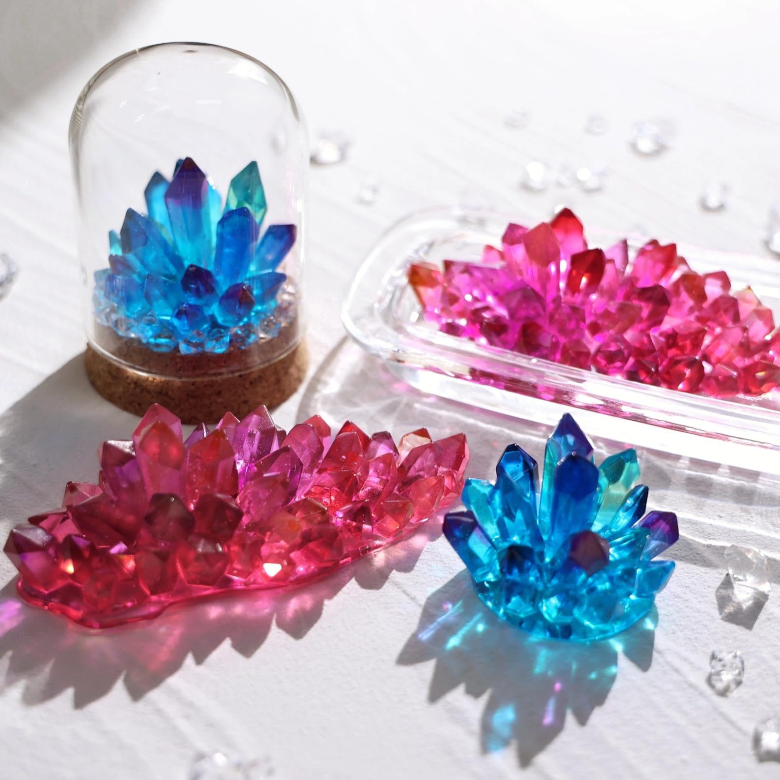 Premium LET'S RESIN Crystal Cluster Silicone Molds Set - Large & Small Quartz Epoxy Resin Molds for DIY Healing Stones, Geode Crafts, Home Decor - Perfect for Resin Jewelry Making, Crystal Healing Kits & Unique Gift Ideas