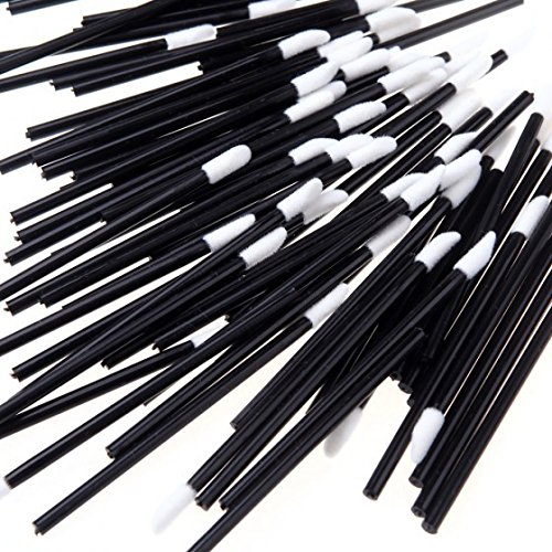 KOLIGHT® Disposable Lip Brush Applicators - 50pcs Black Lipstick & Gloss Wands for Precise Makeup Application - Perfect for Salons, Makeup Artists & Personal Use