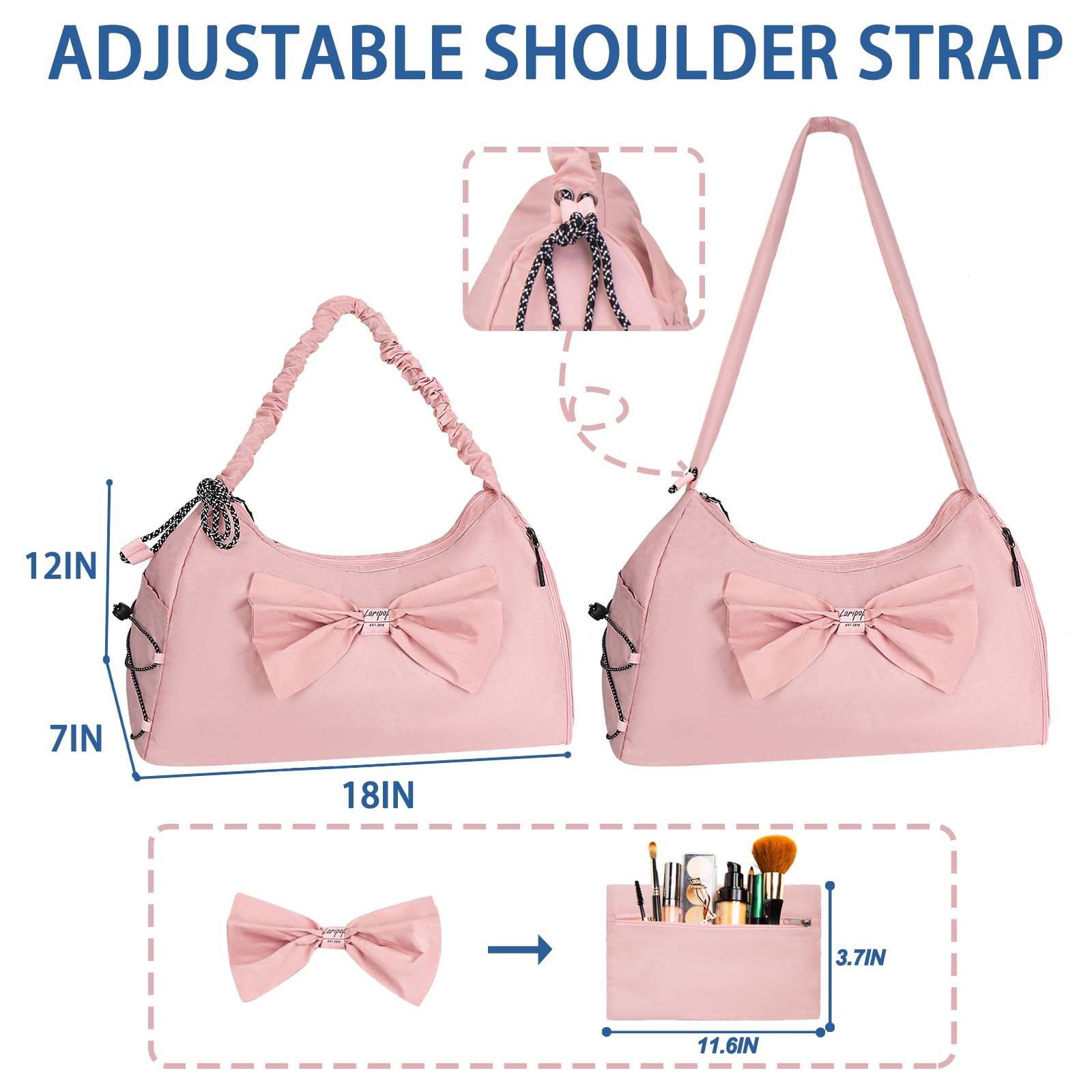 Women's Gym Bag with Yoga Mat Compartment - Waterproof Travel Duffle Bag with Shoe Storage & Wet Pocket | Foldable Weekender Overnight Bag for Yoga, Pilates, Swimming, Gym & Airplane Travel | Perfect for Fitness Enthusiasts & Active Lifestyles