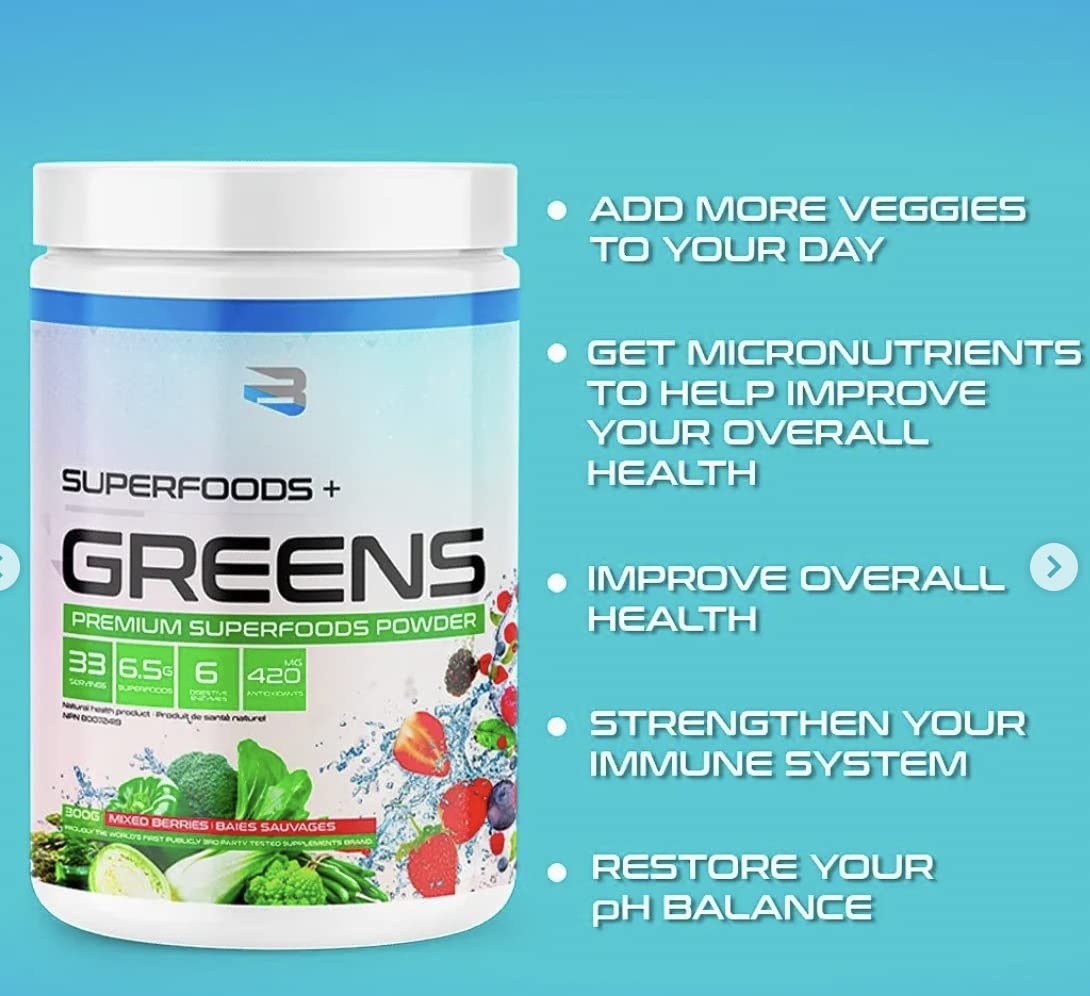 Organic Superfoods & Greens Powder - Strawberry Banana Flavor | Vegan, Gluten-Free, Nutrient-Rich Supplement for Smoothies, Shakes & Healthy Lifestyles