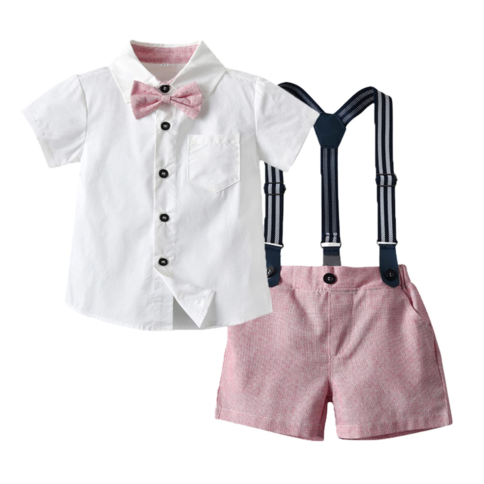 Baby Boys Suits Set - Bowtie Shirt & Shorts Outfit for Toddlers | Formal Wear