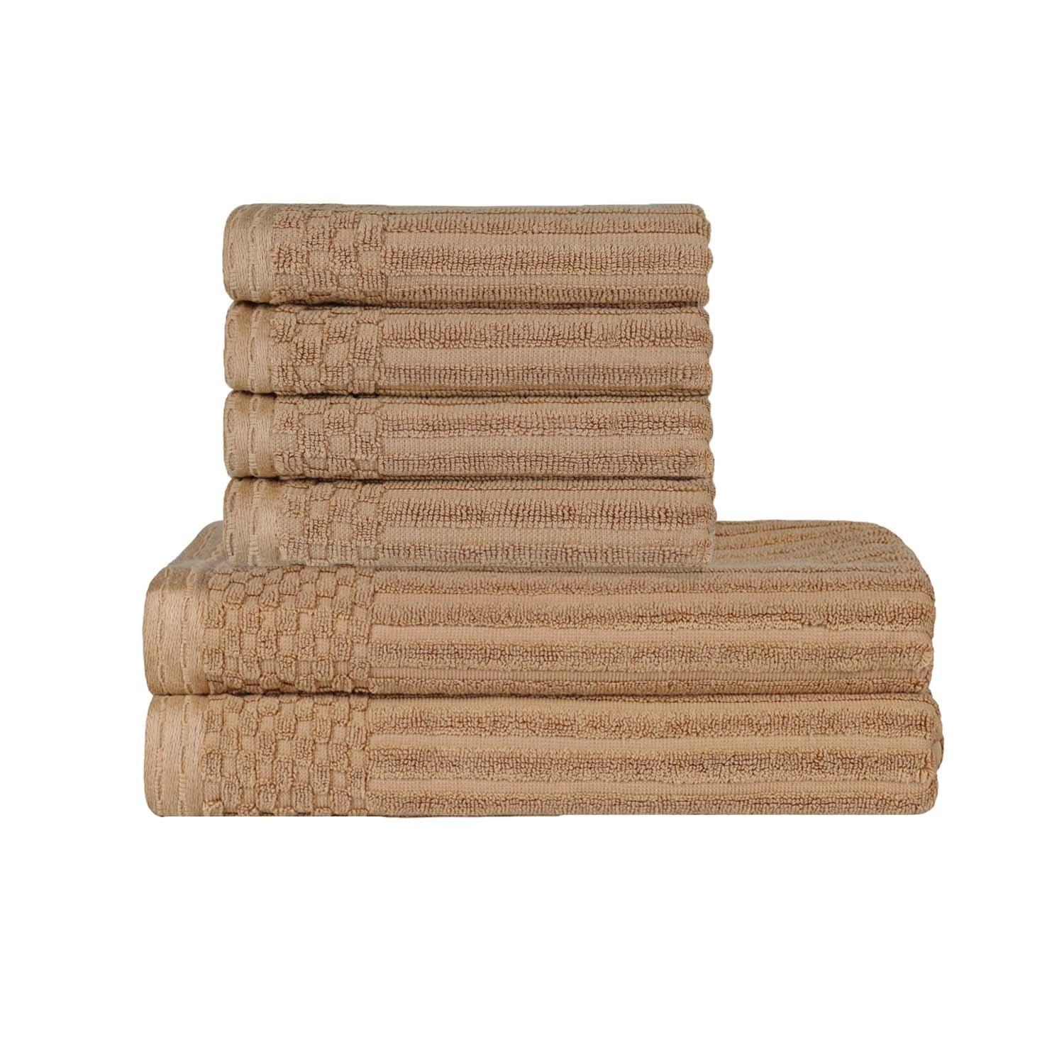 Premium Soho Ribbed Textured Cotton Bath Towel Set - Ultra Absorbent & Quick Dry Hand & Bath Towels for Spa, Gym & Luxury Home Use