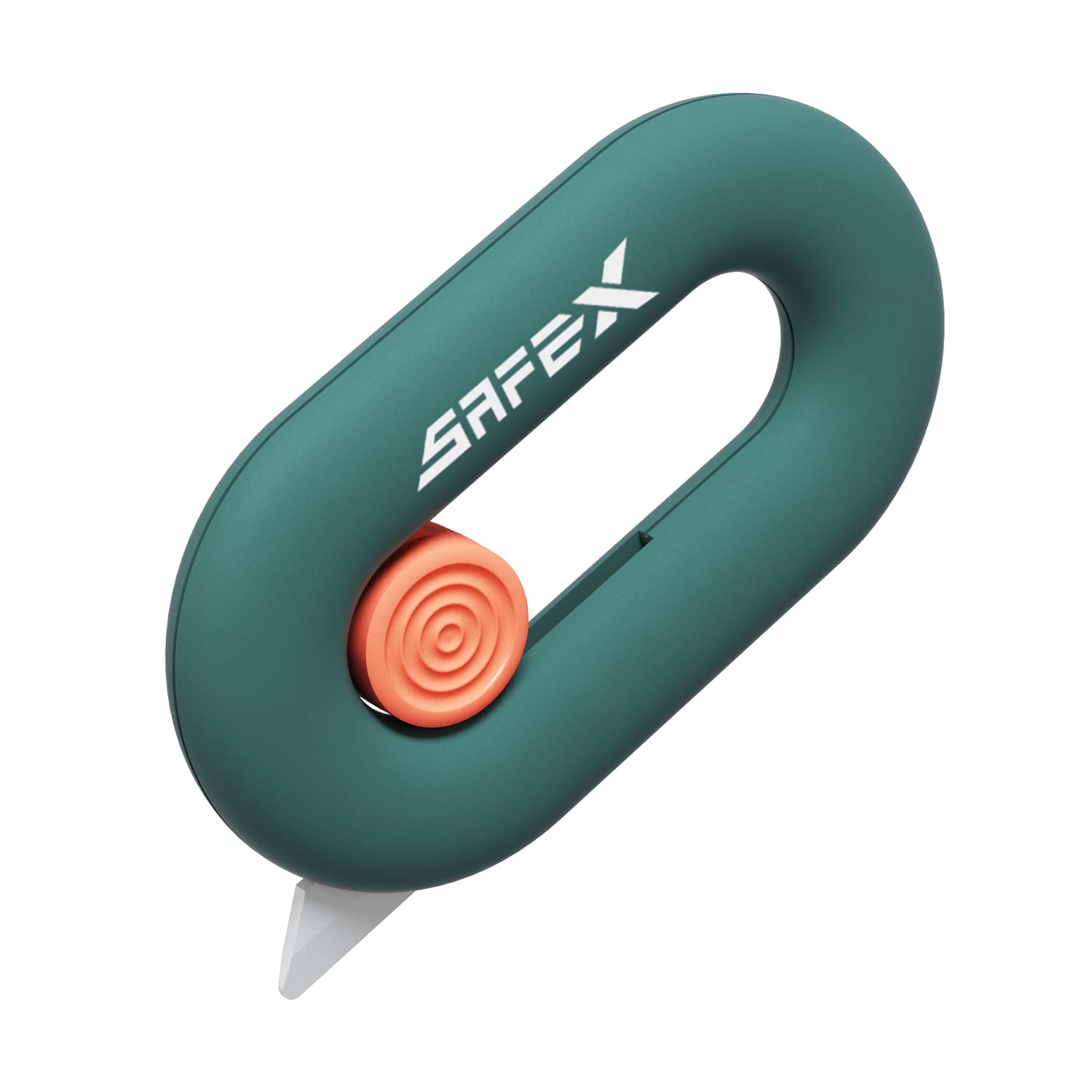 SAFEX Mini Box Cutter - Retractable Safety Utility Knife with Ceramic Blade, Cardboard Opener Keychain Tool (Green) | Perfect for Amazon Packages, Moving Boxes & Office Supplies