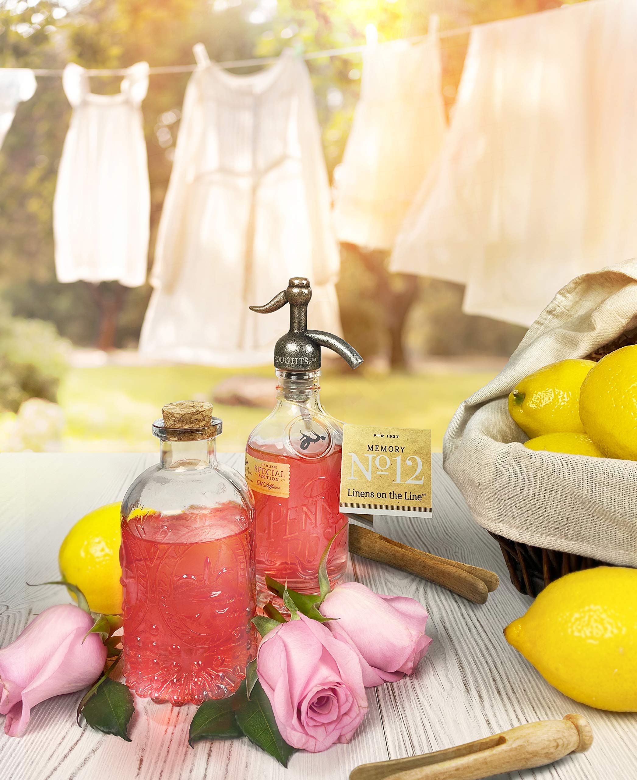 Penny & Rose Floral Sampler Diffuser Set - Premium Linen Scented Essential Oil Reed Diffuser for Home & Office Aromatherapy | Fresh Laundry Fragrance for Bedroom, Bathroom & Living Spaces