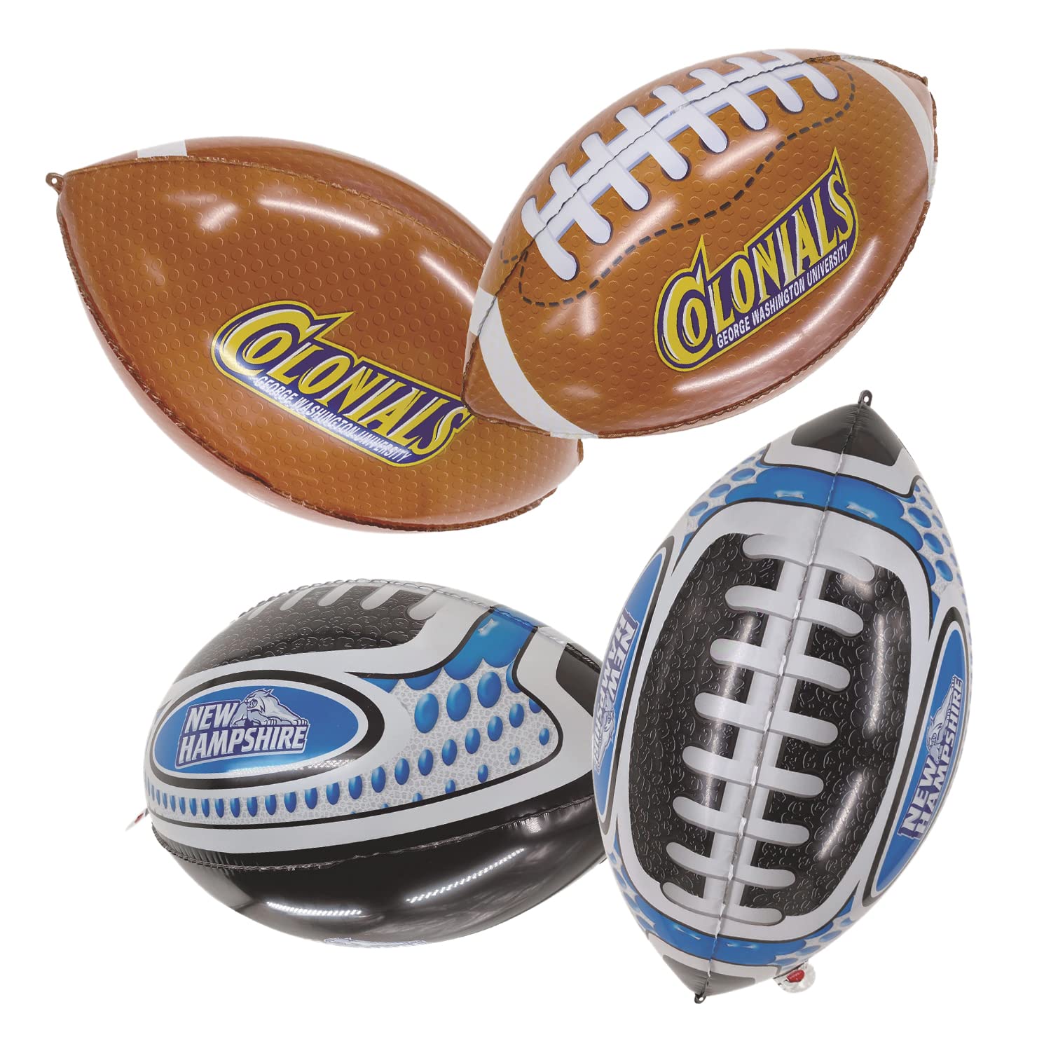 Rugby Themed 3D Mylar Football Balloons - 4pcs Aluminum Foil Balloons for Sports Birthday Party Decorations | Perfect for Rugby Games, Tailgates & Team Celebrations