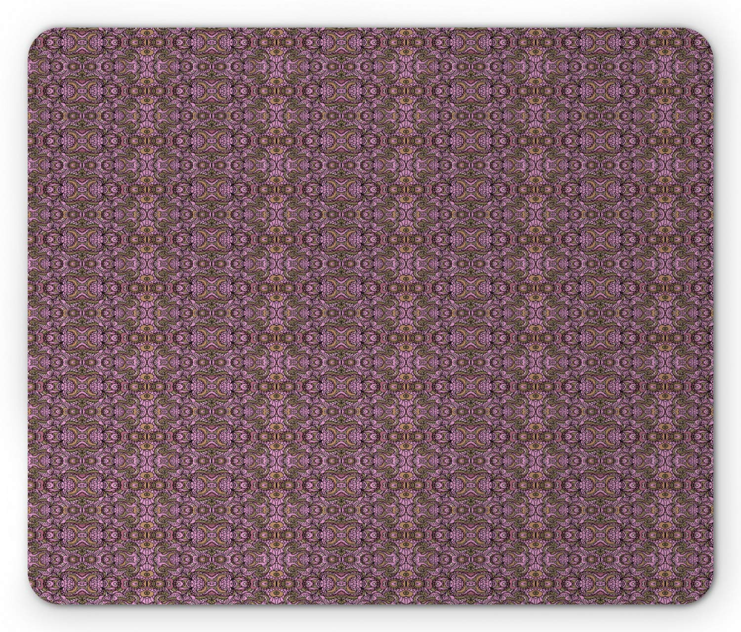 Ambesonne Tribal Mouse Pad - Colorful Bohemian Ethnic Art Design with Non-Slip Rubber Base | Standard Size Rectangle Mousepad in Pink & Multicolor | Perfect for Office, Gaming & Home Computer Use