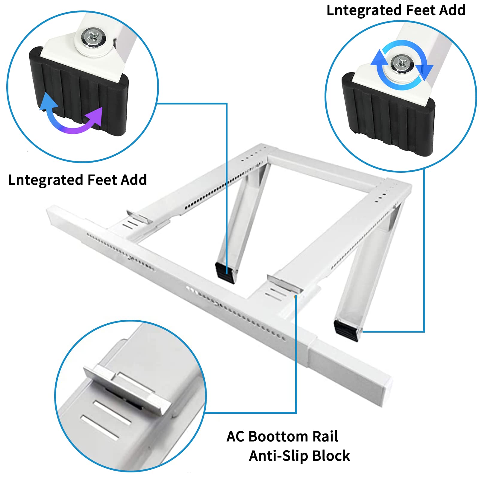 Qualward Heavy Duty Window AC Bracket - No Drilling Installation, Supports Up to 200 lbs - Perfect for Securing Air Conditioners in Apartments and Rental Homes