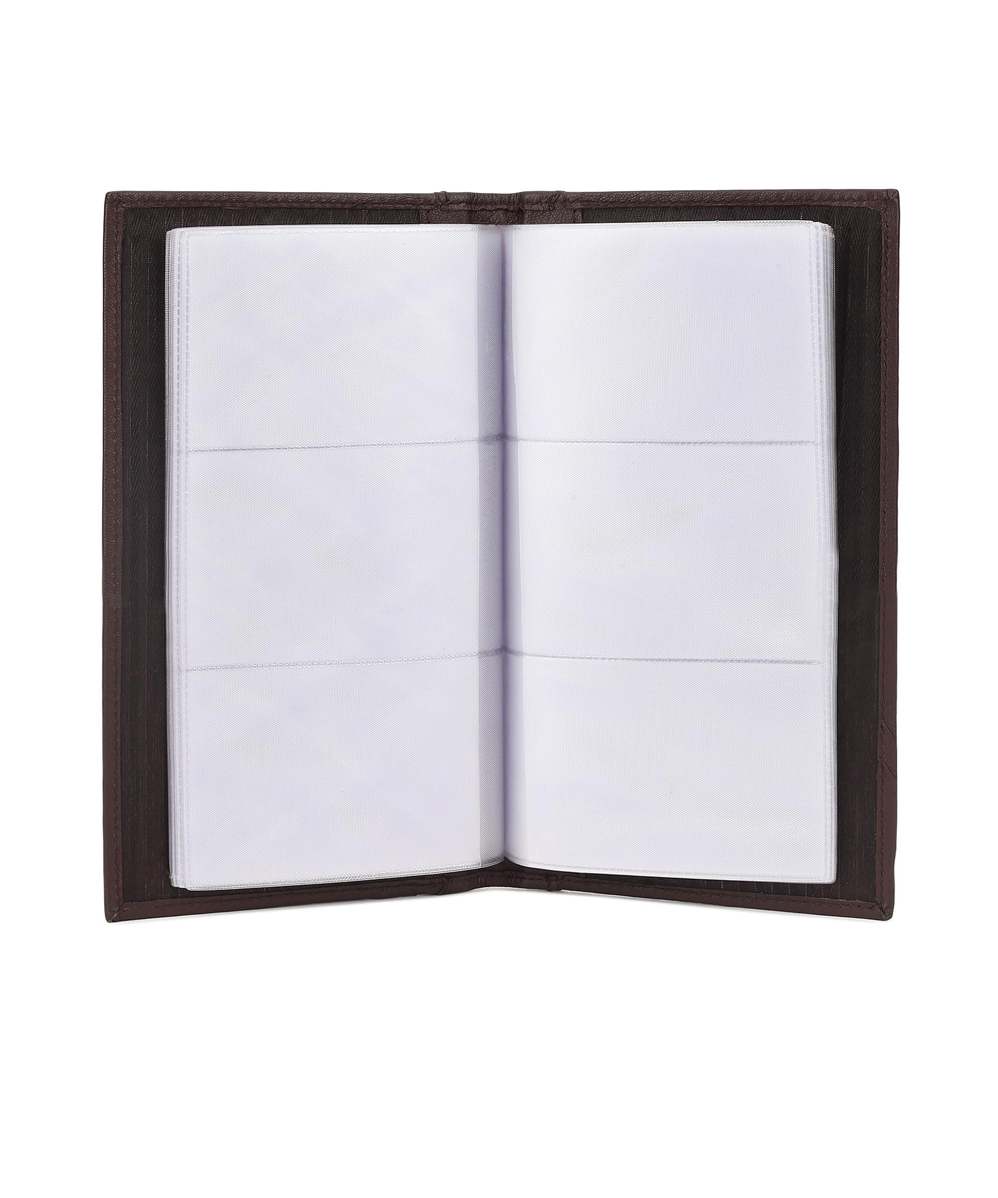 LB LEATHERBOSS Genuine Leather Executive Business Credit Card Holder - RFID Blocking, Clear Slots, Professional Organizer for Credit Cards, IDs & Business Cards - Perfect for Office, Travel & Daily Use