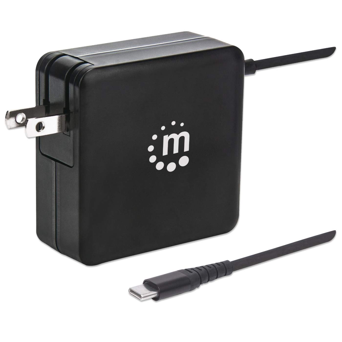 60W USB C Wall Charger with Built-in Cable - Fast PD Charging for iPhone, MacBook, Samsung & More | Home, Office & Travel Use
