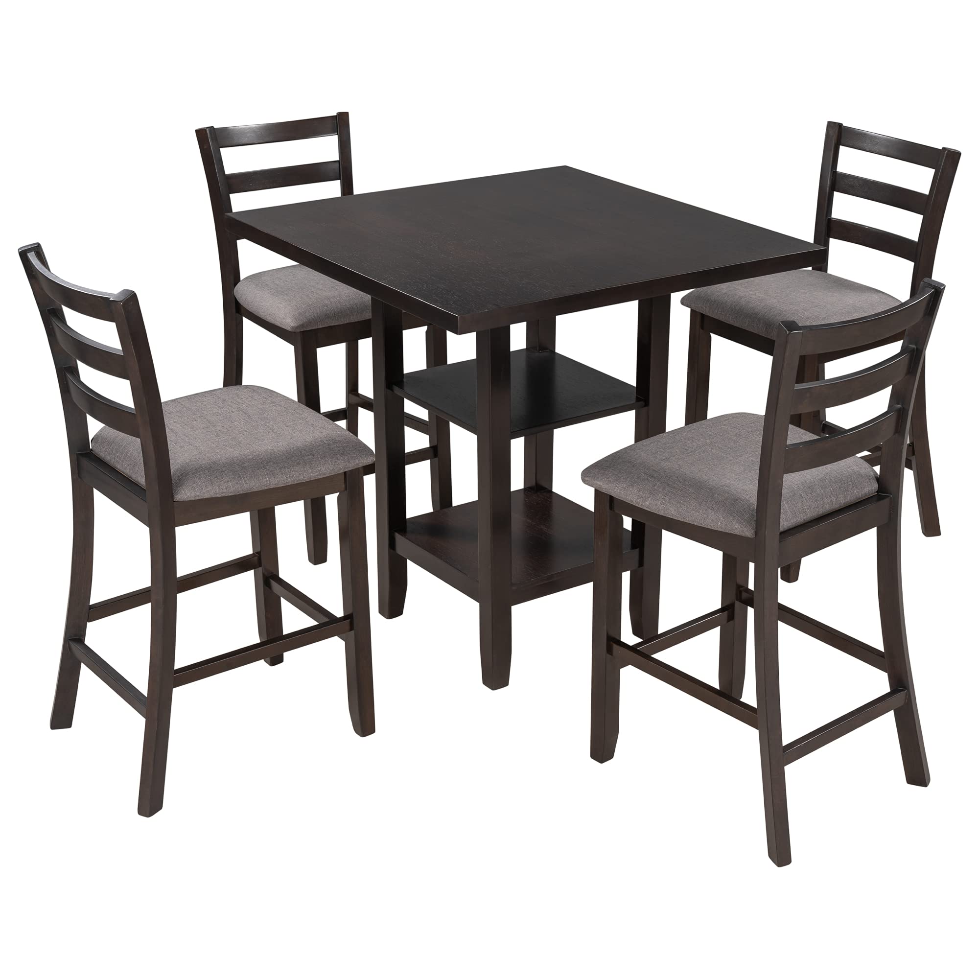 5-Piece Wooden Counter Height Dining Set - 35.5