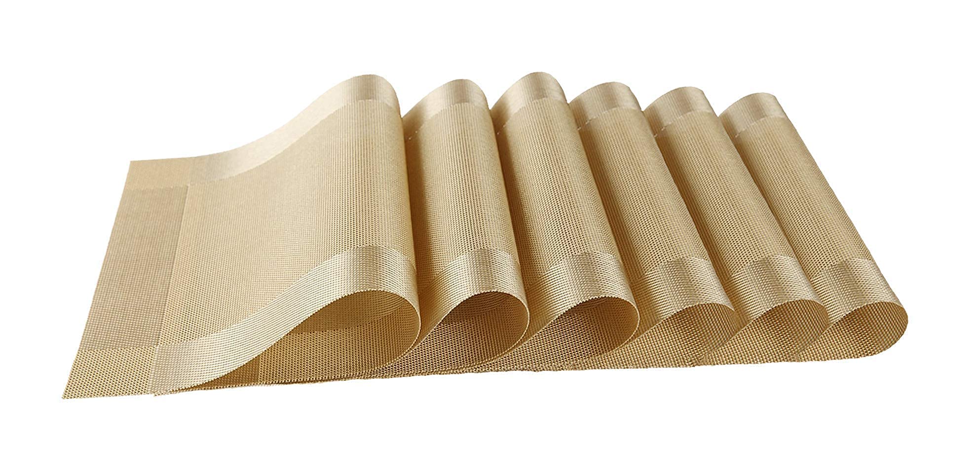 SINGTAN Heat-Resistant Vinyl Placemats Set of 6 - 18