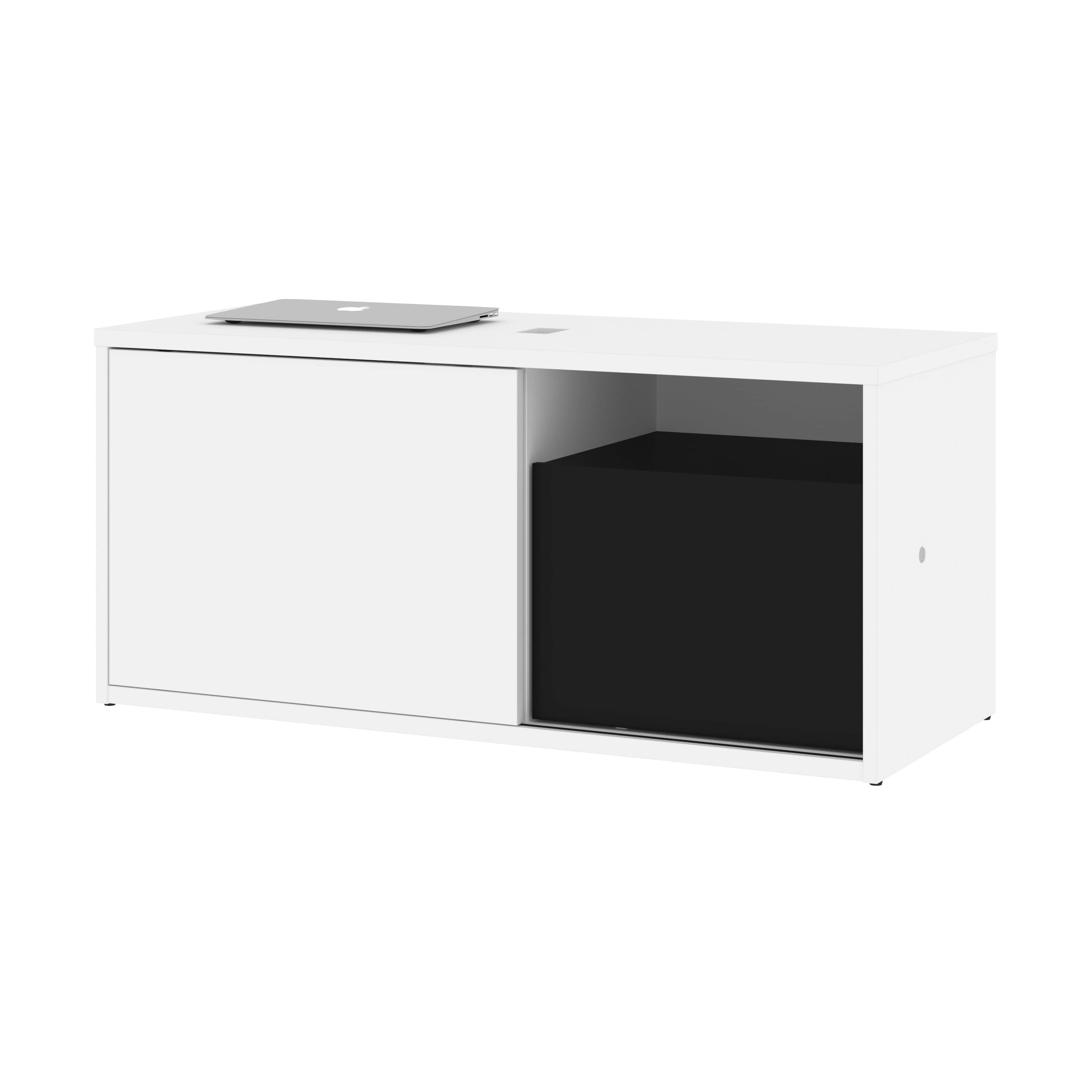 Pro Vega 47W Modern Wooden Credenza with Storage - 2 Color Options (Walnut & White) - Perfect for Living Room, Bedroom or Home Office Furniture