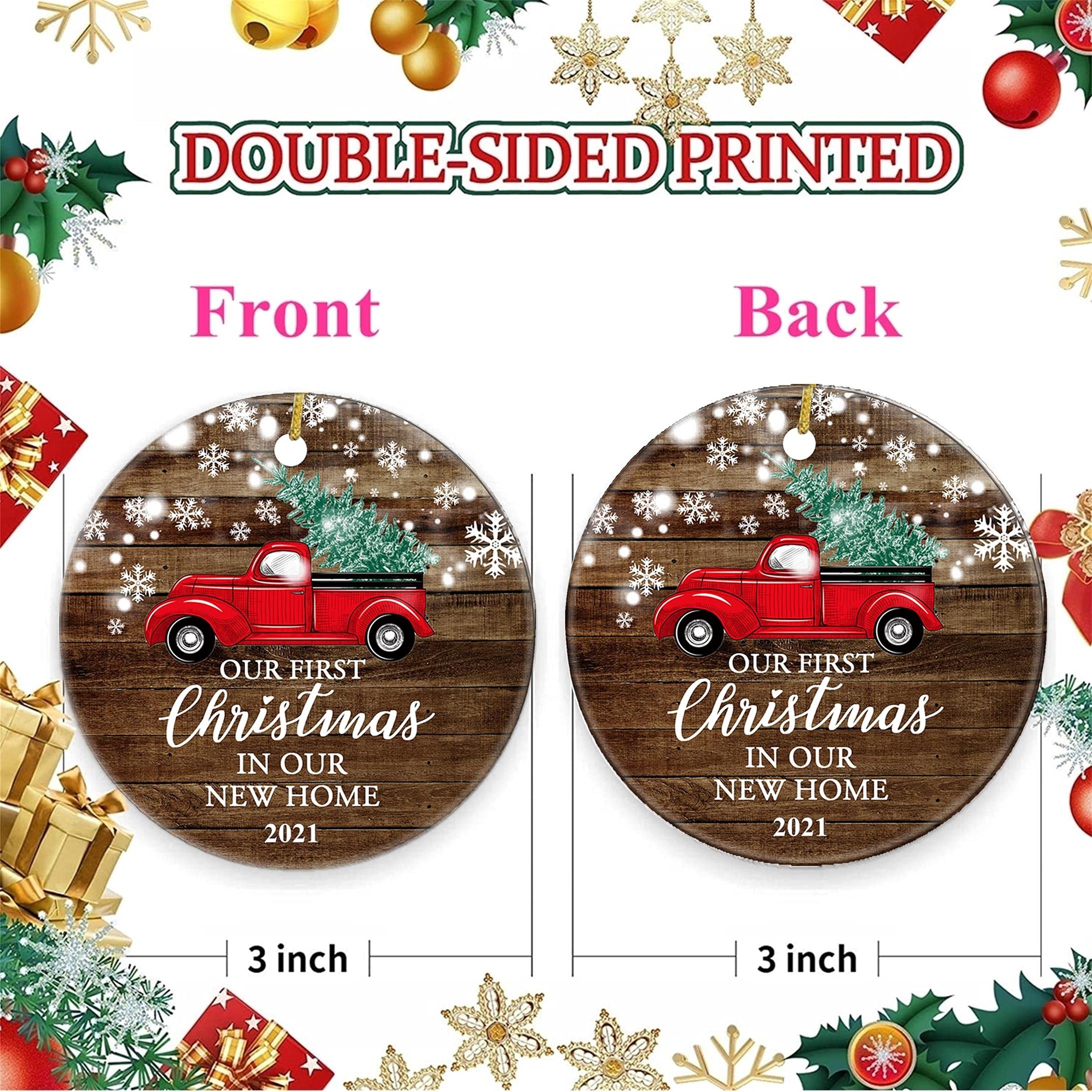 Our First Christmas in Our New Home Ornament 2024 - Housewarming Gift for New Homeowners - Sweet Home Decor Keepsake - Perfect for First House Celebration & Holiday Tree Decoration