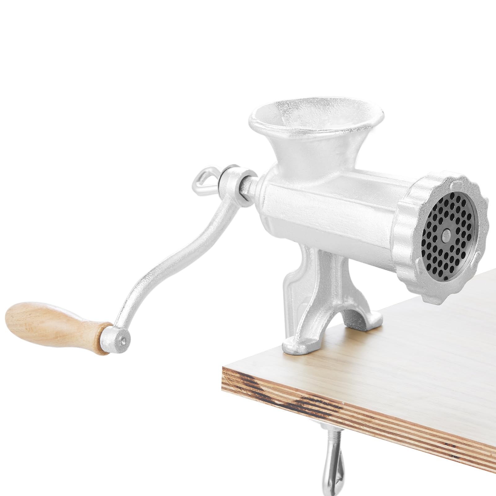 VEVOR Manual Meat Grinder - Heavy Duty Cast Iron Hand Crank Sausage Maker with Steel Clamp, 1 Blade & 2 Plates - Perfect for Beef, Pepper, Mushroom Grinding | Home Kitchen & Outdoor Camping Use