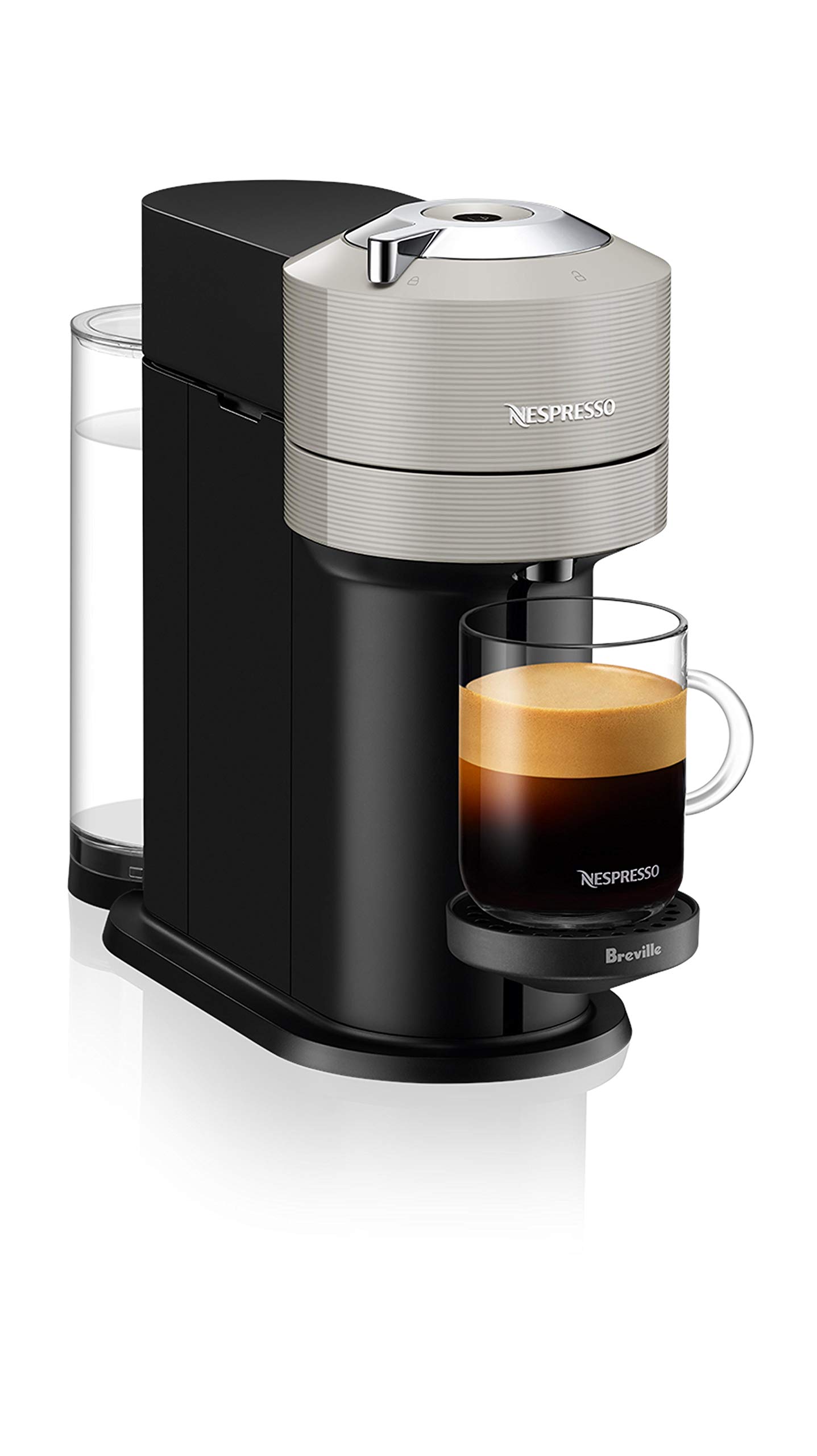 Breville Nespresso Vertuo Next Coffee & Espresso Machine with Aeroccino Milk Frother - Light Grey | Perfect for Home & Office Use, Barista-Style Drinks & Quick Morning Brews