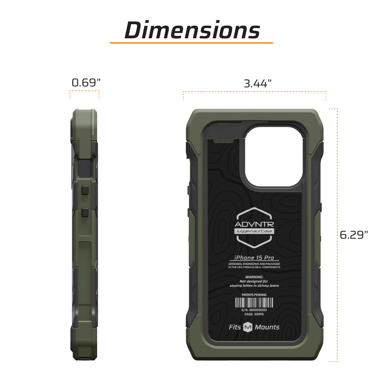 iPhone 15 Pro ADVNTR Rugged Protective Case - Shockproof & Scratch-Resistant Phone Cover | Made in USA | Perfect for Outdoor Adventures, Hiking & Extreme Sports