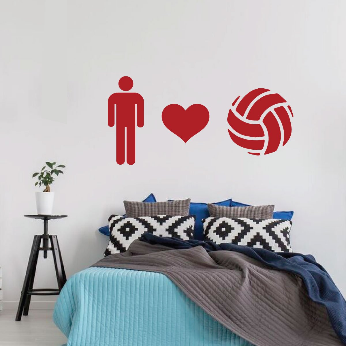 Heart Volleyball Wall Decal - Premium Vinyl Sports Decor for Boys Bedroom, Playroom & Game Room - Perfect for Sports Lovers & Team Spirit Decorations