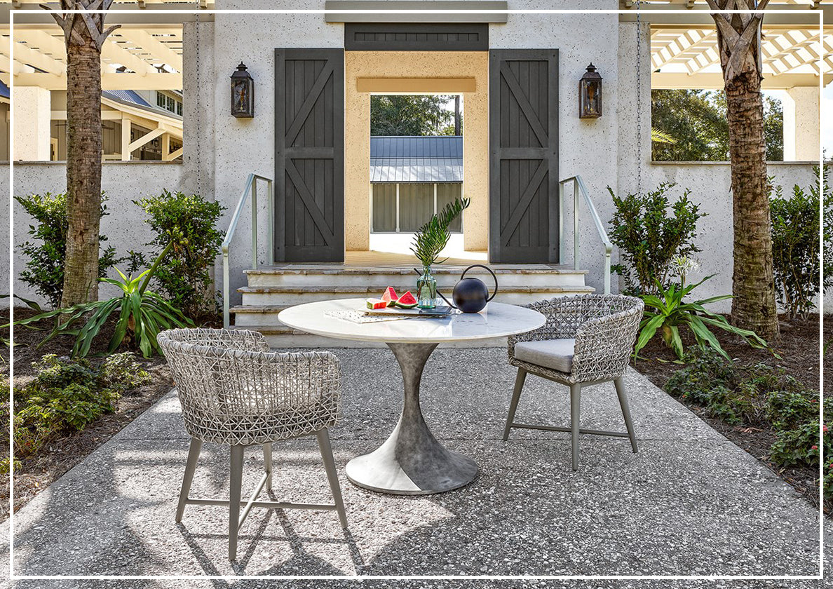 Universal Coastal Living Outdoor Santa Cruz Round Dining Table - Weather-Resistant Patio Furniture for Beach House, Garden & Backyard Dining