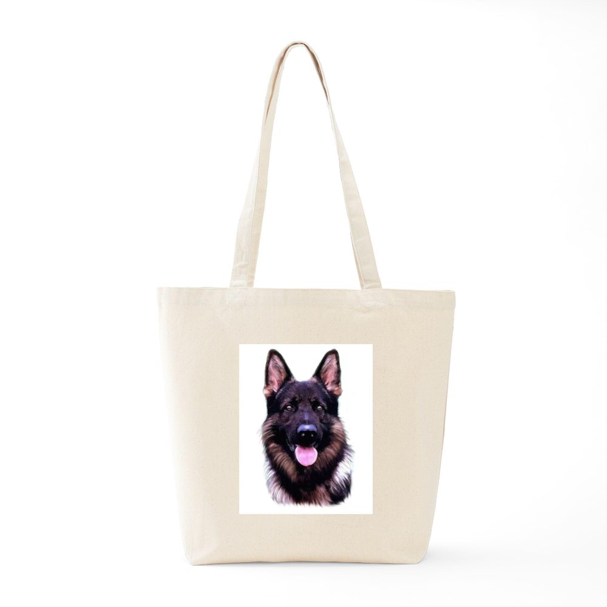 German Shepherd Tote Bag - Natural Canvas Reusable Shopping Bag for Groceries, Beach & Everyday Use | Eco-Friendly Cotton Tote with Dog Lover Design