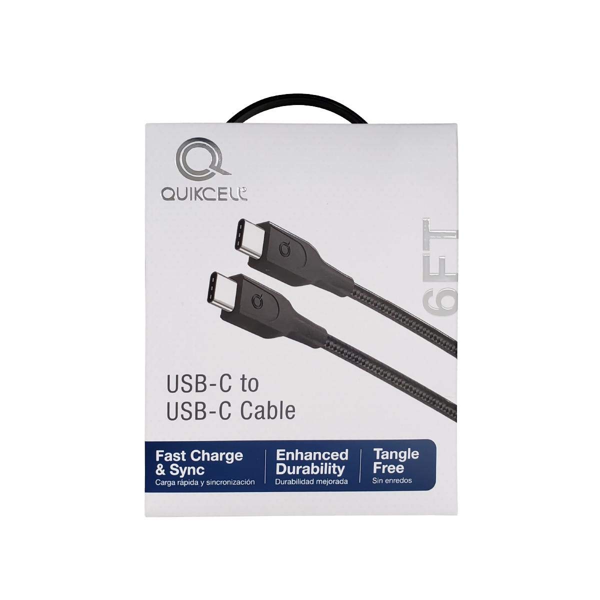 6FT USB-C to USB-C Fast Charging Cable - High Speed PD Charger Cord for iPhone 15, MacBook, iPad, Samsung Galaxy - Durable Nylon Braided Black Cable for Home, Office & Travel